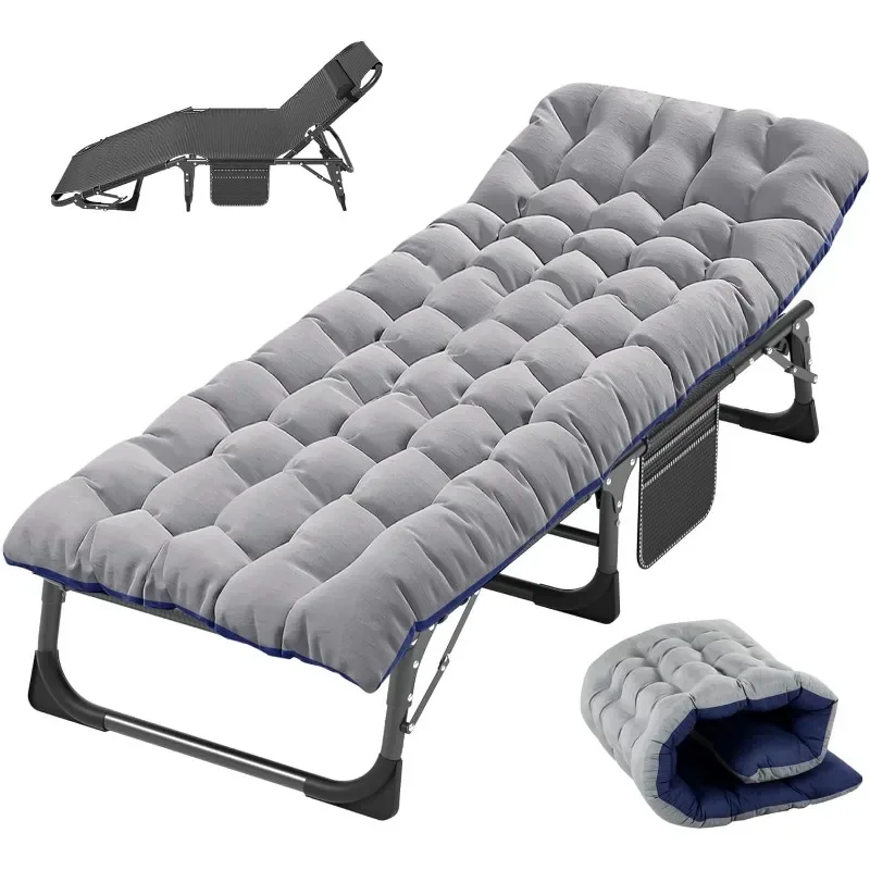

v Folding Bed with Mattress, Cot Size Foldable Guest Beds, Hideaway Cot for Adults, Portable Fold up Bed with Adjustable