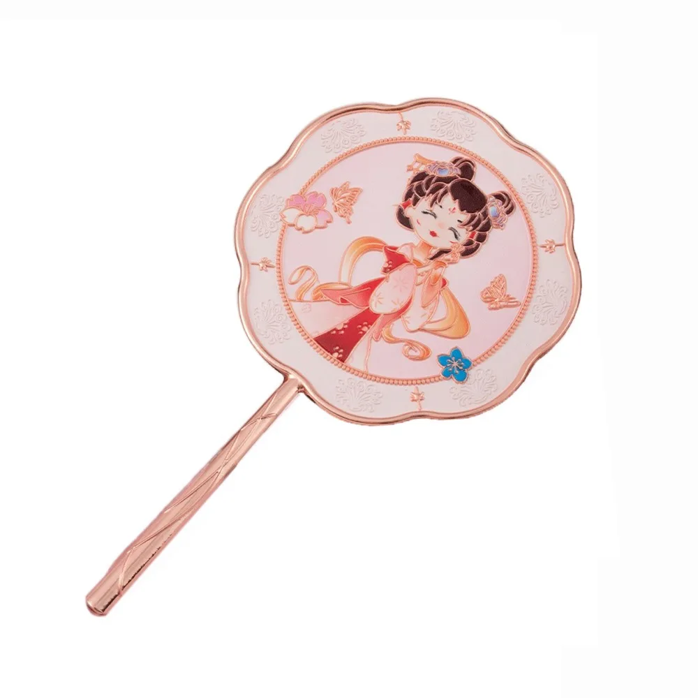 Retro 3D Flower Makeup Mirror Chinese Style Exquisite Metal Cosmetic Mirror Butterfly Textured Cartoon Makeup Mirror Travel