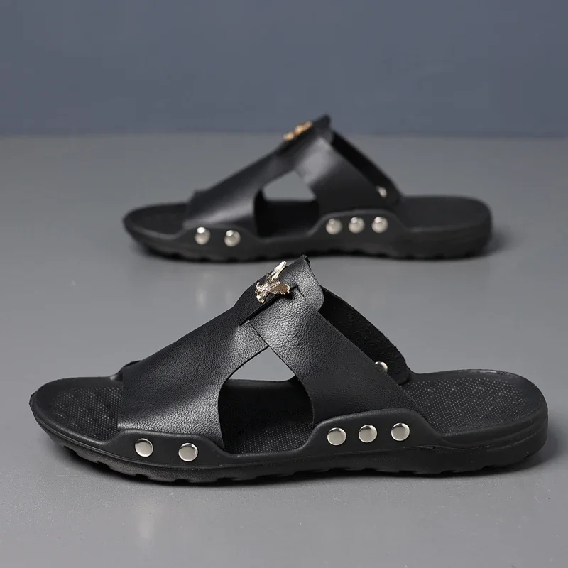 YRZL Herrenschuhe, Sommer-Hausschuhe, Herren-Innenrutschen, lässige Sandalen, leichte, atmungsaktive Strand-Hausschuhe für Herren, Sandalen – Detail 3