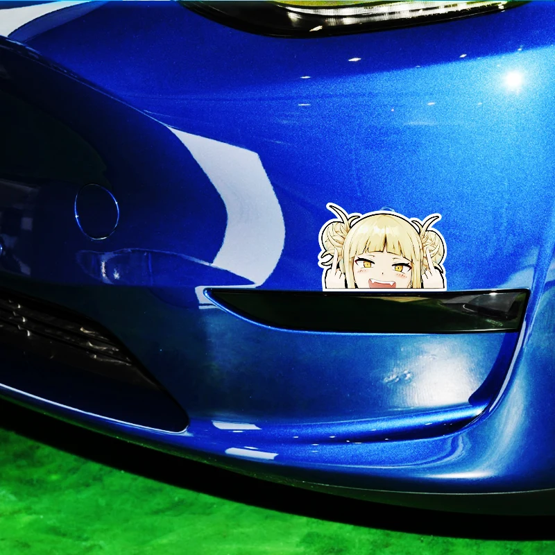 Cartoon Car Sticker for Himiko Toga My Hero Academia Peeker Peek Anime Vinyl Stickers JDM Window Trunk Bumper Decal