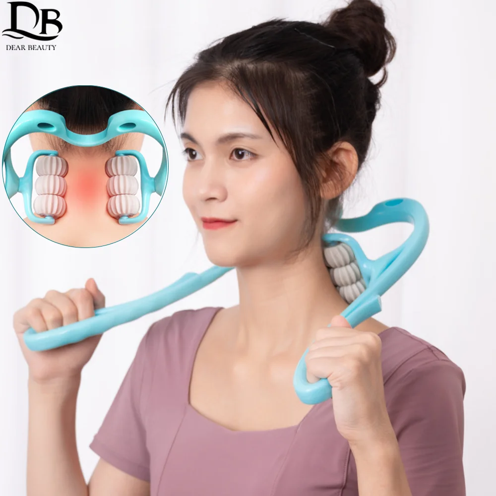 Plastic Pressure Point Therapy Neck Massageador Massagem Relieve Hand Roller Neck Massager for Neck Shoulder Trigger Point