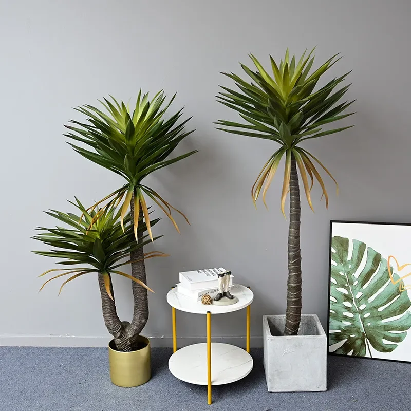 High Simulation Artificial Dracaena Sisal Agave Bonsai Potted Plant Indoor Home Decoration Fake Greenery for Window Desk
