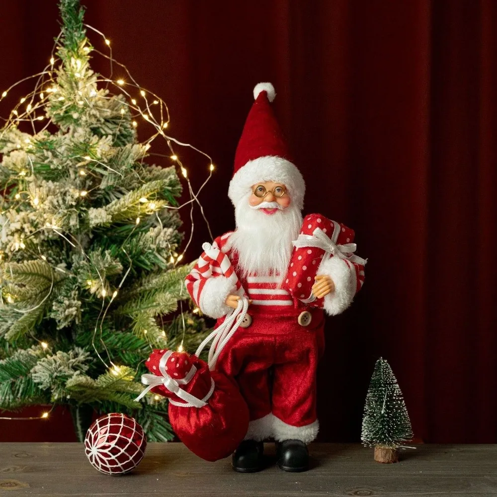 New Home Santa Claus Decorations 12 Inches Standing Santa Claus Xmas Tree Cute Christmas Supplies Gift