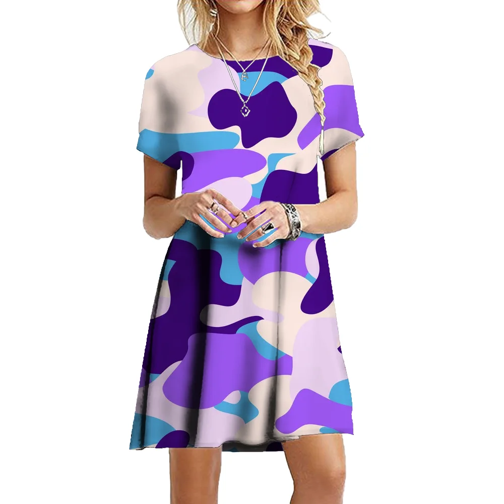 purple camouflage dress Purple Camouflage Midi Dress
