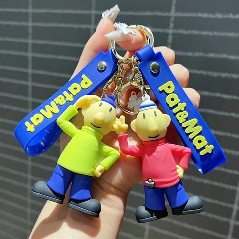 Cute Anime Nerd Brothers Keychain Bags Charm Llaveros Puppet Show Doll Keyring Accessories Key Chain Car Keychains Women Friends