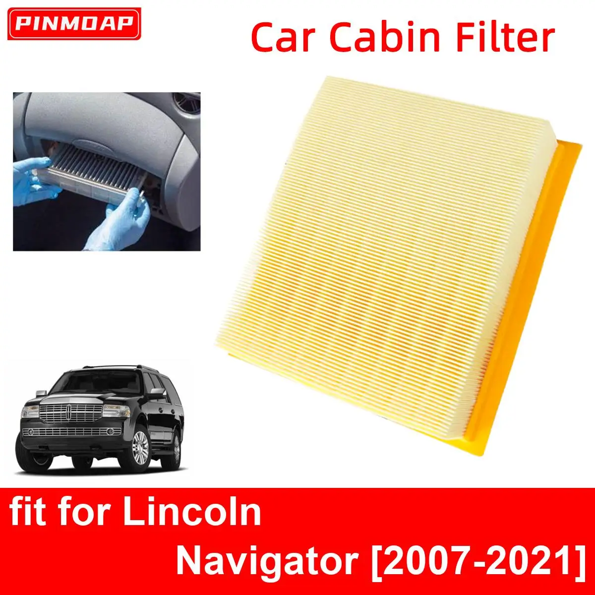 

Car Cabin Air Filter for Lincoln Navigator 2007-2021 Auto Filters Carbon Fiber CA10262 7C3Z-9601-A