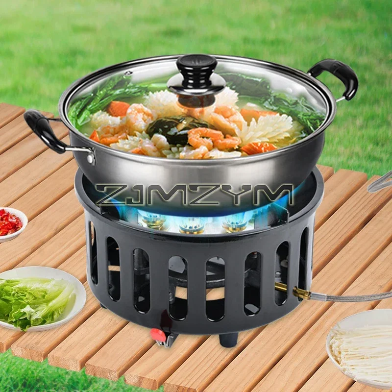9Core Anti-Wind Gas Stove 21000W High-Power Tourist Camping Burner Adjustable Firepower Stove Electronic Ignition Cassette Stove