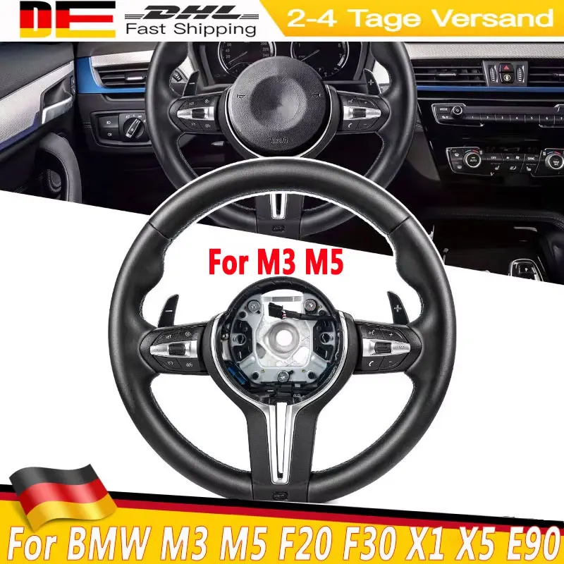 الجلود الداخلية عجلة القيادة صالح لسيارات BMW F10 F20 F30 F32 F36 F80 F82 M3 M5 E90 E87 E84 E70 الرياضة عجلة القيادة اكسسوارات السيارات #1