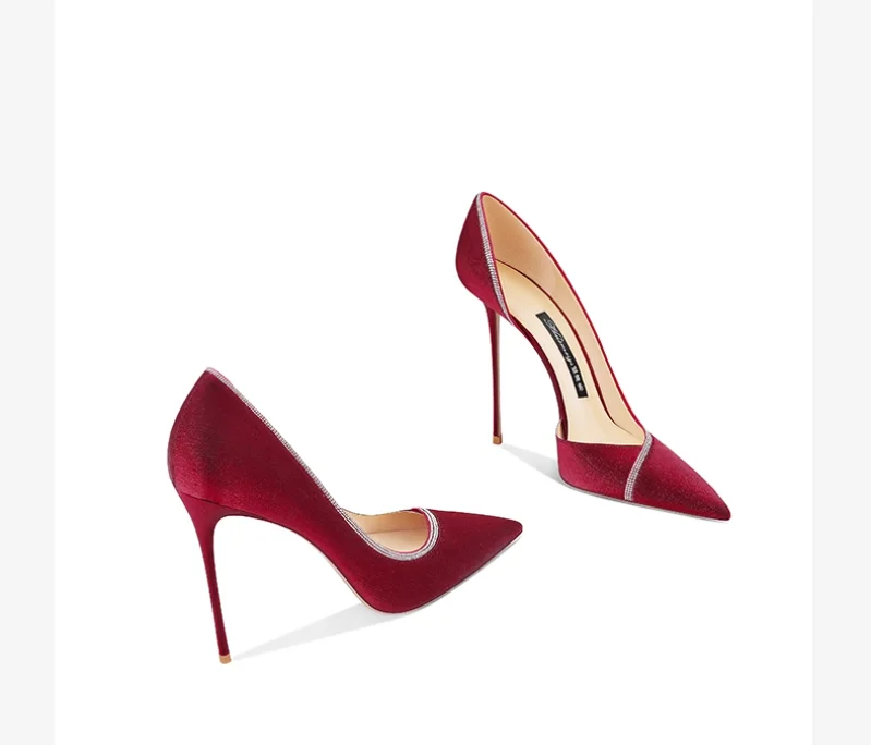 

Women's Wedding Shoes, Party High Heels, Women's Spring Side Empty Ultra Shallow Mouth Shoes