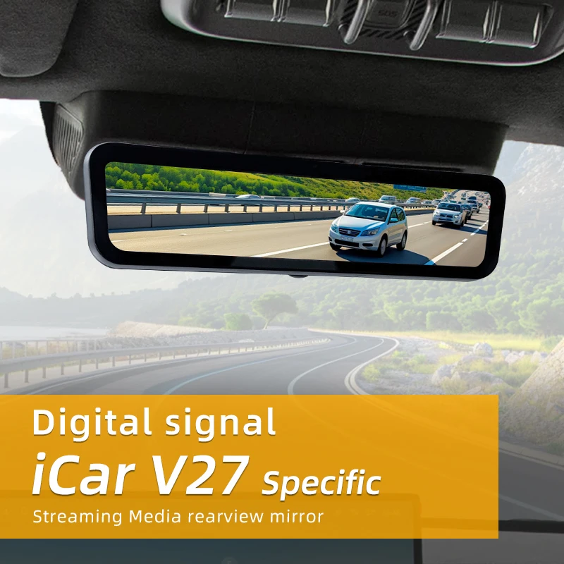 SINJET For Chery ICar V27 Car Electronics Rearview Mirror High Definition Front and Back Dual Camera Night Vision DVR Dash Cam
