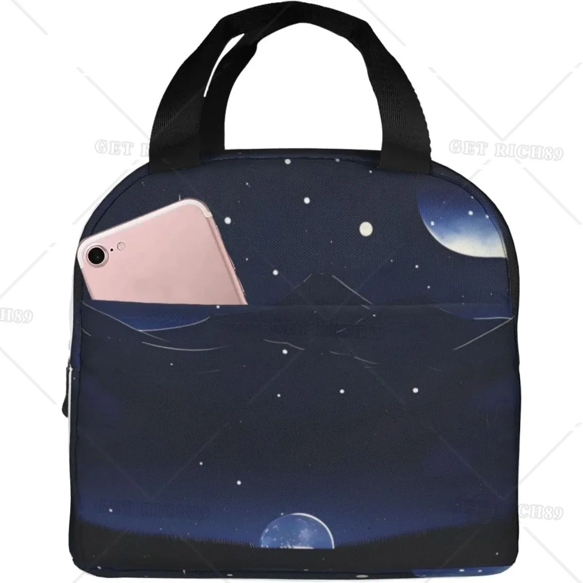 

Serene Blue Night View Multi-Functional Insulated Waterproof Lunch Bag for Work and Outdoor Activities Long-Lasting Insulation