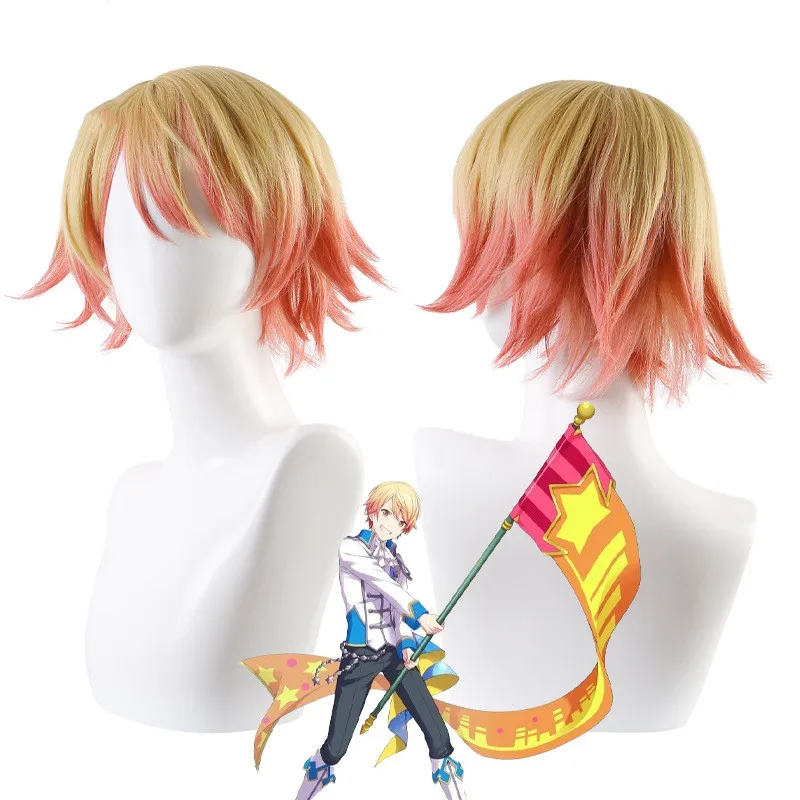 Project Sekai-Perruque Cosplay Colorée Tenma Tsukasa, Perruque Blonde Rose, Perruques Anime Cosplay, Perruques Synthétiques, Degré de Chaleur, Scène