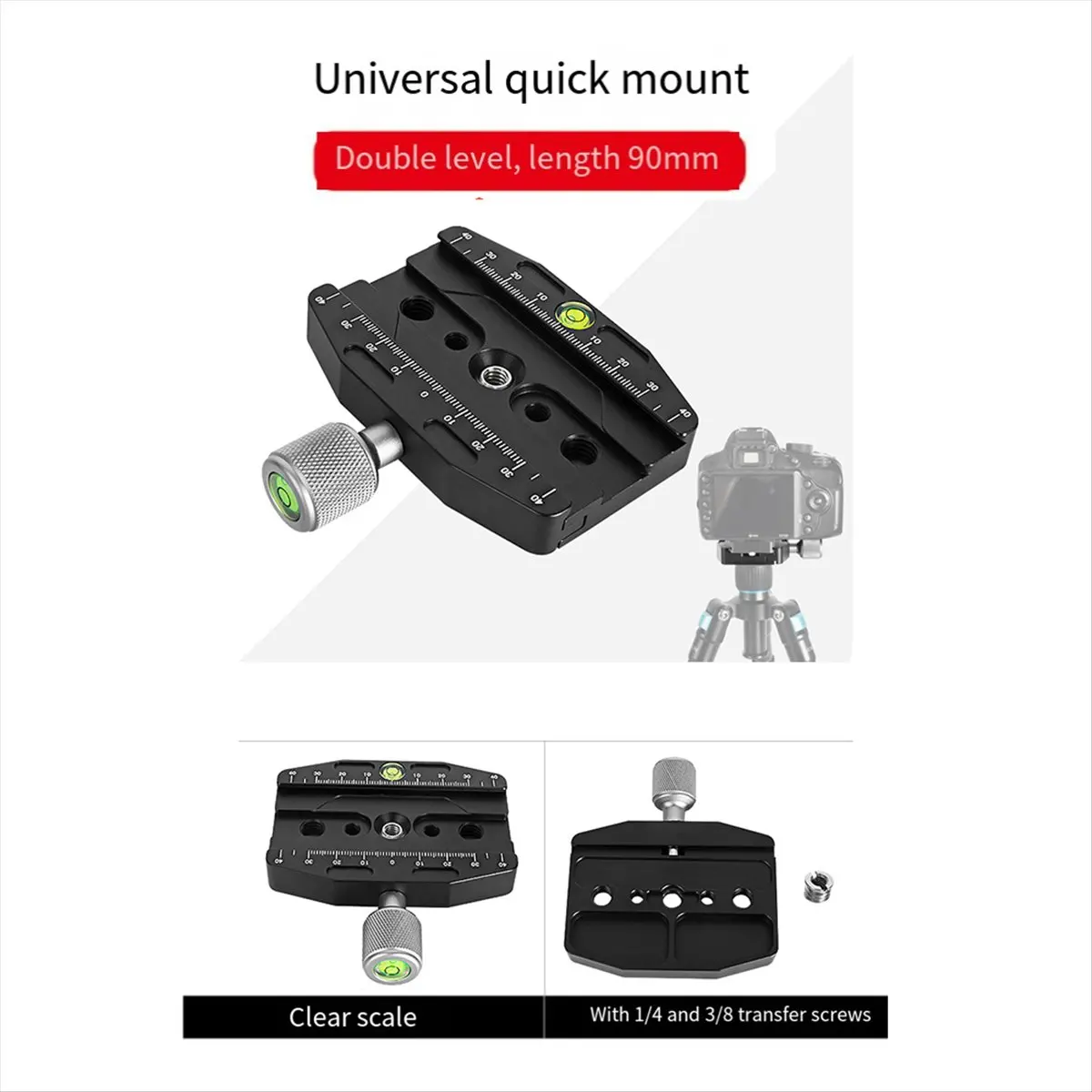 

M05K 90mm Camera Clamp Quick Release Clamp Tripod Ball Head Mount Adapter Portable Stand Clamp for Arca Swiss Plate