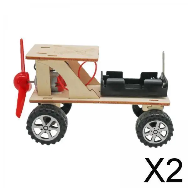 2xWooden Wind Power Car DIY Kits for Inspiring Creativity and Imagination Kids