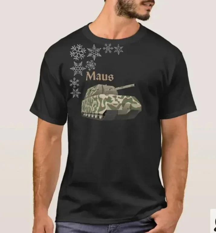 Wehrmacht Panzer  Maus Panzer VIII Battle Tank T-Shirt 100% Cotton O-Neck Short Sleeve Casual Mens T-shirt Size S-3XL