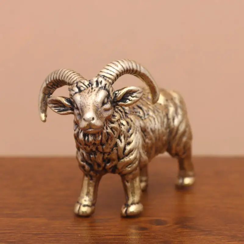 【MA】Bronze Goat Desktop Ornament Brass Copper Sheep Craft Tea Pet Decoration M832 Home Decor Figurine