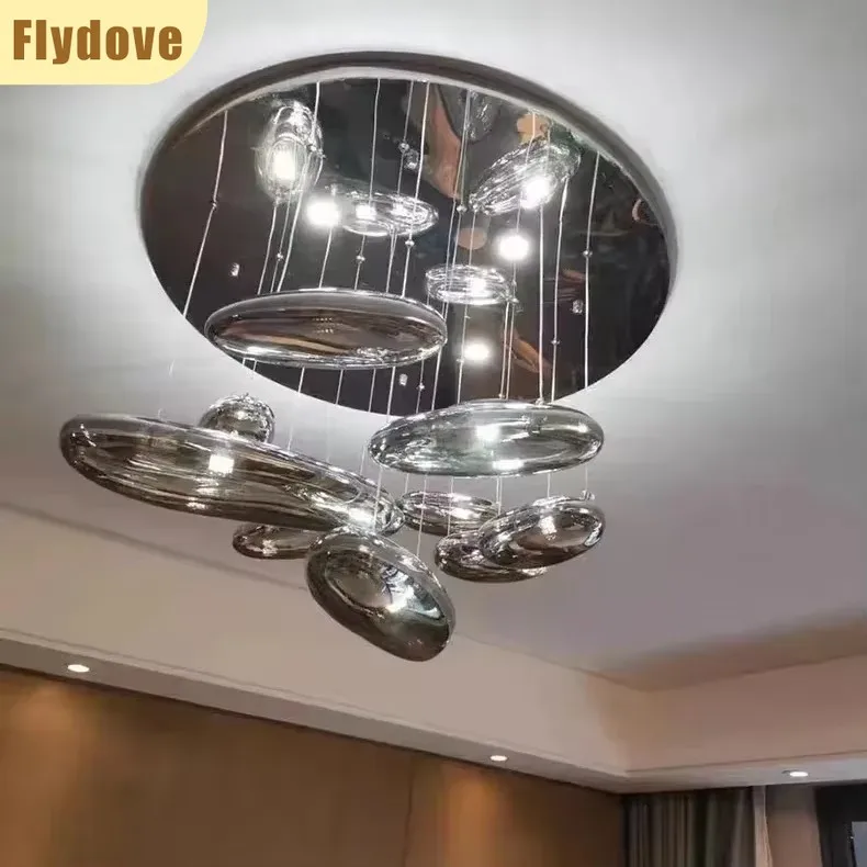 العائمة قطرة الماء غرفة المعيشة ضوء الشمال مطعم العلية فيلا الإبداعية قاعة المعرض الزجاج المنزل تزيين مُثبت ضوء #5