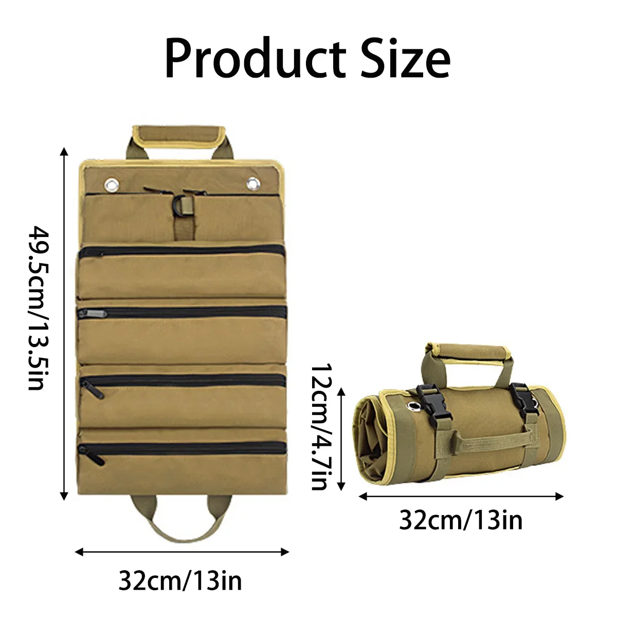 Imagem -05 - Bolsa de Armazenamento Portátil Rolado Multi-bolso Profissional Bolsa de Ferramenta de Hardware Alicadores Impermeáveis Wrenc Multi-purpose