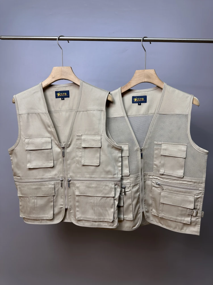 

Мужской летний повседневный жилет для активного отдыха, многокарманный, для работы и туризма, свободного кроя, из полиэстера, нейлона и композитного волокна, с V-образным вырезом