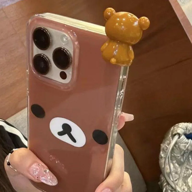 Nowa obudowa telefonu komórkowego Kawaii Rilakkuma Iphone15/14/13/12Promax/14/13/12/11Xsmax Soft Shell prezenty chroniące przed upadkiem prezenty