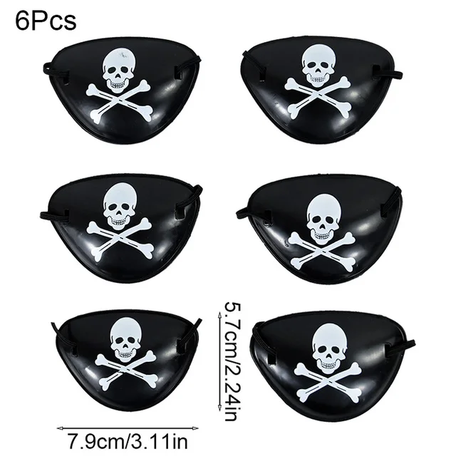 Accesorios Pirata Halloween, Disfraz de Pirata con 2 Parches de Ojo y 2