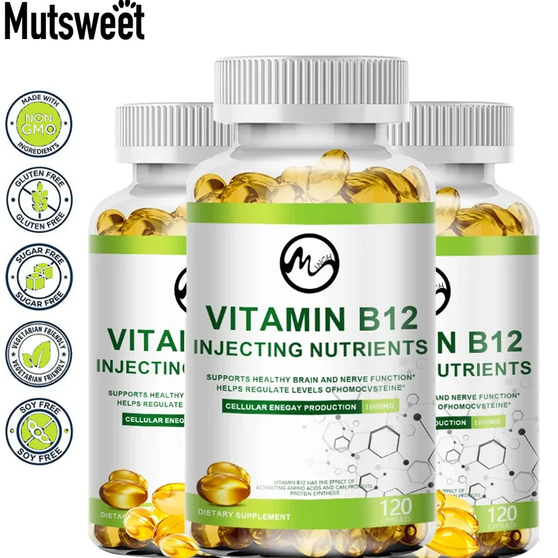 Mutsweet Rich Ginkgo Biloba Leaves Vitamin B12 1000mcg Supports Energy Metabolism Healthy Care For Adults Easy To Swallow