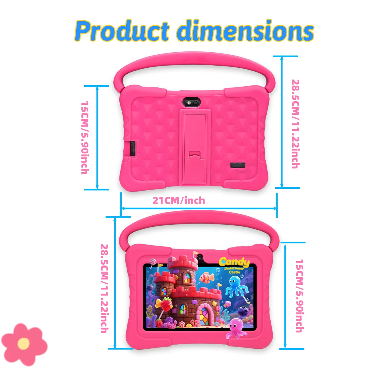 7-calowy tablet dla dzieci, odporny na wstrząsy futerał na tablet, edukacyjny stół, zaprojektowany dla chłopców i dziewcząt jako zabawny prezent edukacyjny