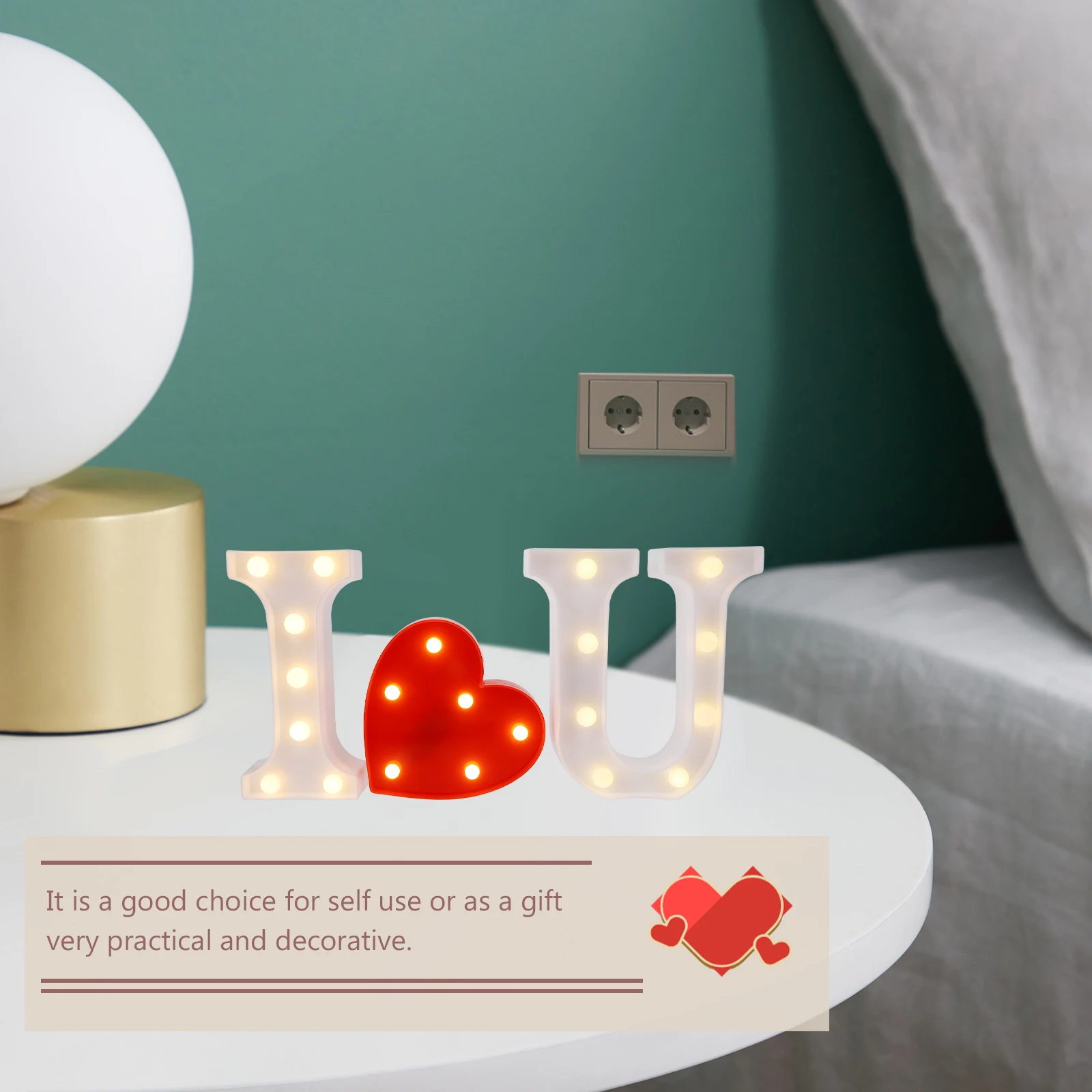 

1set 1Set Led Alphabet Night Light Decorative 3D English Letter Lamp Warm Atmosphere Home Bedroom Office Party Festival Lighting