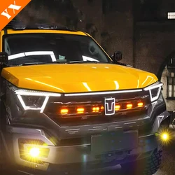 For GWM Tank 400 Accessories 2023-2024  LED Car Front Bumper Lamp Through Light LED Front Car Logo Front Fog Lamp Replacement