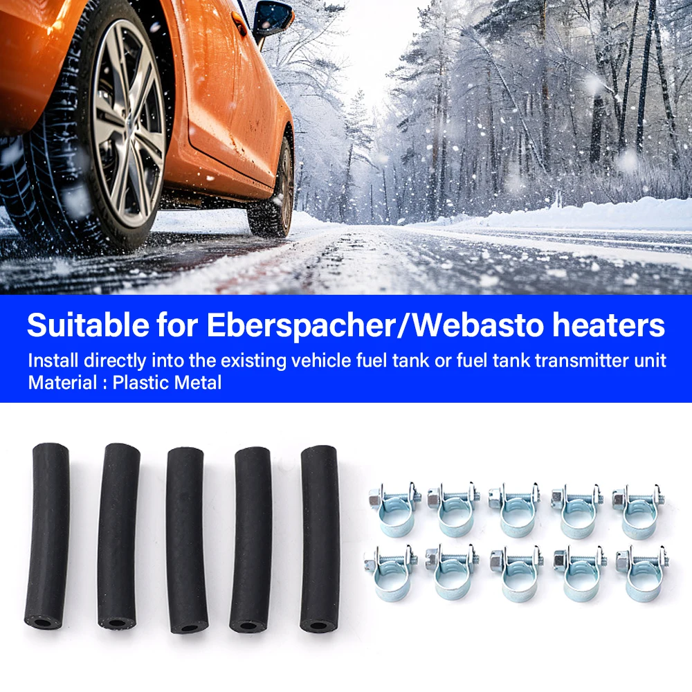 

4M Tubing Kit Fuel Tank Riser Kit Replaceable Parking Heater Fuel Line Kit for Eberspacher Webasto Heater Diesel Hose Clip