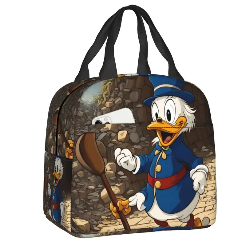 

Custom Donald Duck Insulated Lunch Bag for Women Portable Kawaii Cartoon Thermal Cooler Lunch Box Office Picnic Travel