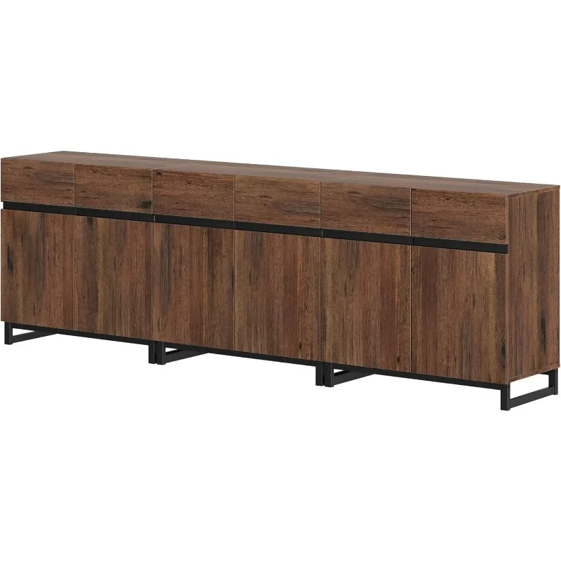 Credenza multifunzionale 3 in 1, credenza moderna con ripiano regolabile e base in metallo, mobile da bar