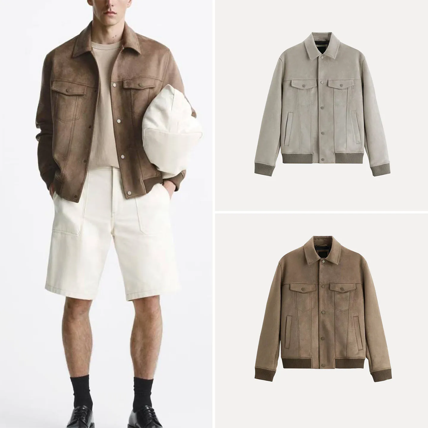 

Мужская замшевая куртка с воротником-стойкой, имитация замши, осенняя новинка, молодежная, с длинными рукавами, приталенный крой, китайский бренд Z