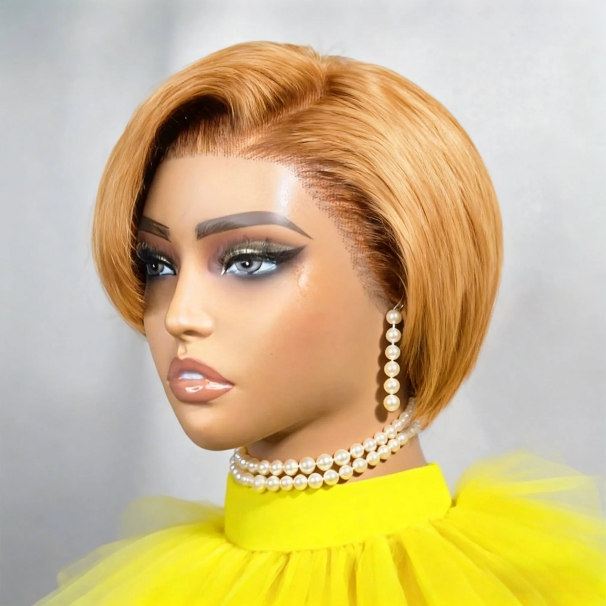 Pixie Cut Wig Human Hair 13x4 Lace Front Wigs 8 Inch Short Bob Wigs Pre Plucked Short Straight 180% Density view 4