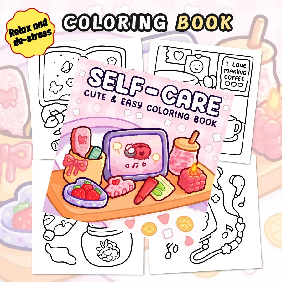 Libro da colorare rilassante, viaggi sugli animali carini, scene di picnic per il tempo libero solitario e sollievo dallo stress.