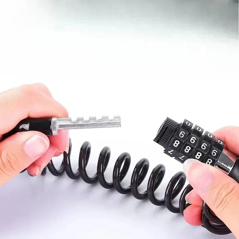 جديد للدراجات النارية خوذة 4 أرقام كلمة المرور المضادة للسرقة دائم كابل سلسلة المحمولة سلك أمان حبل #3