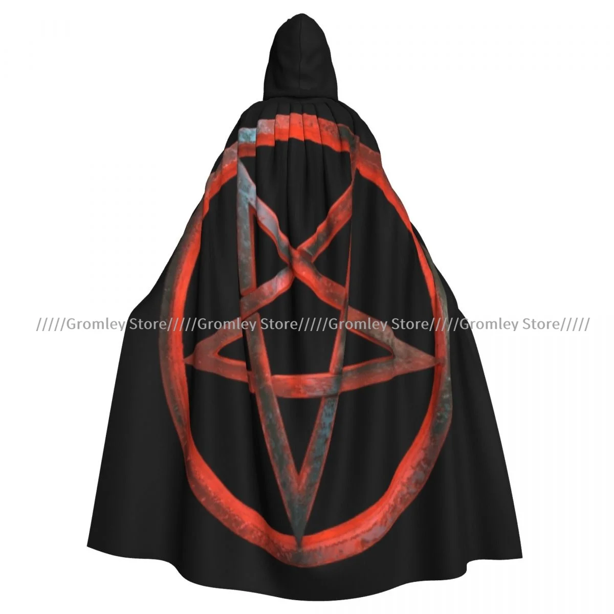 Medieval Halloween Cosplay Cloak Hooded Coat Pentagram Circle Cape Coat Long Trench Costume Wizard Cloak