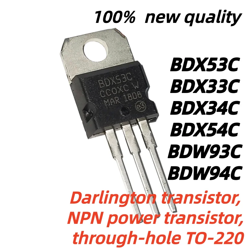 10pcs 100% New Quality BDX33C BDX34C BDX53C BDX54C BDX53 BDX33 TO220F BDX34 BDX54 BDW93C BDW94C BDW93 BDW94 TO-220F