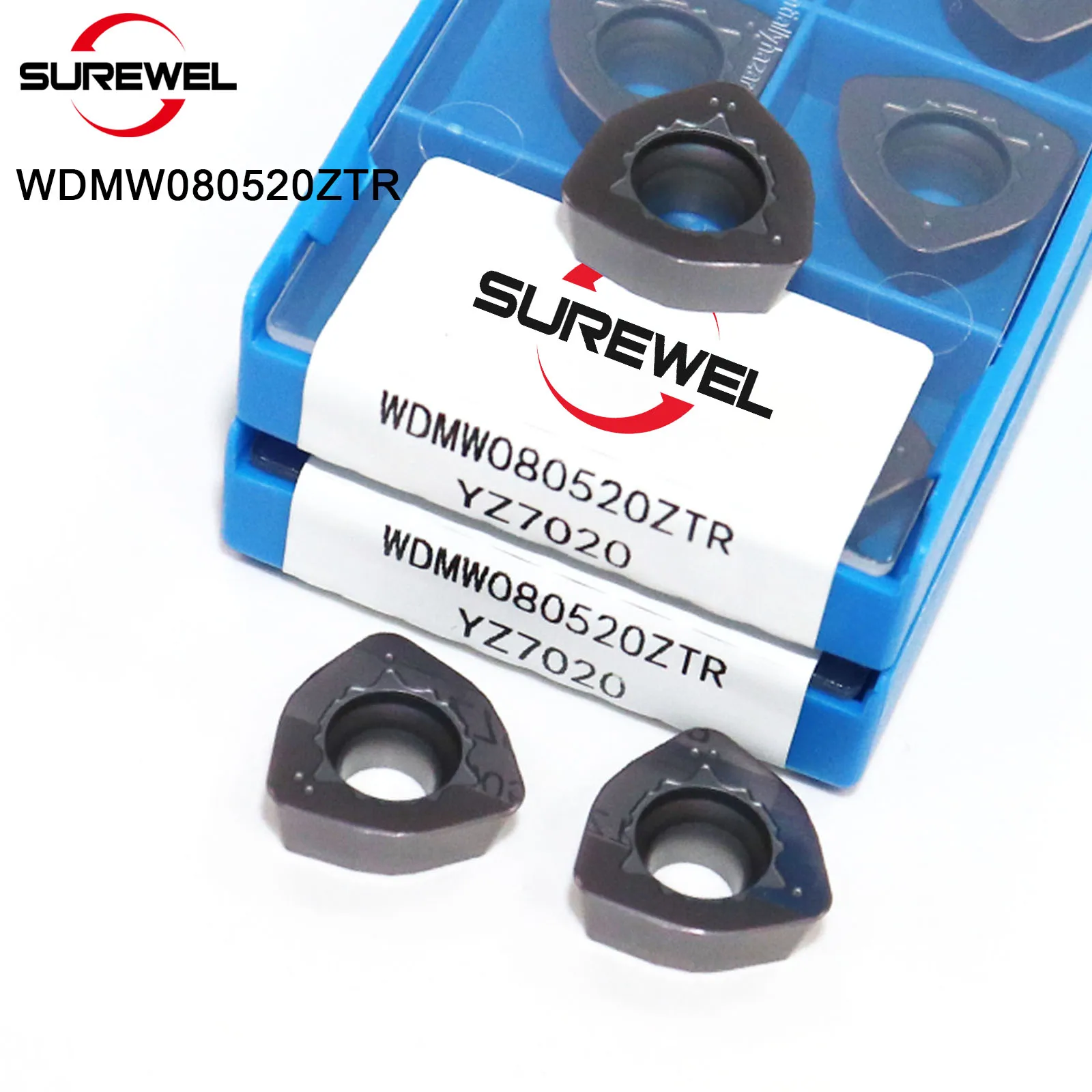 

SUREWEL Carbide Fast Feed Milling Inserts WDMW080520ZTR YZ7015 YZ7025 Rough CNC Fast Rough Cutting Milling Inserts
