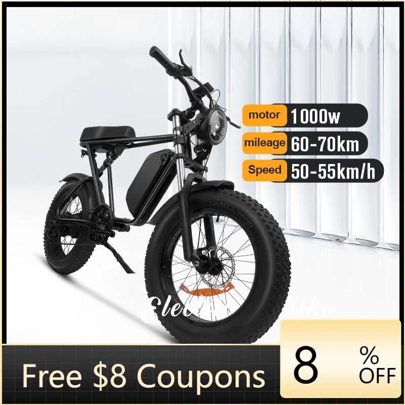 

STLF DZ WJW Advanced 2023 New C91 Vintage Super Electric Bike Fat Tire 20 Inch 1000W Ebike 48V 18AH/20AH Long Range E Bike