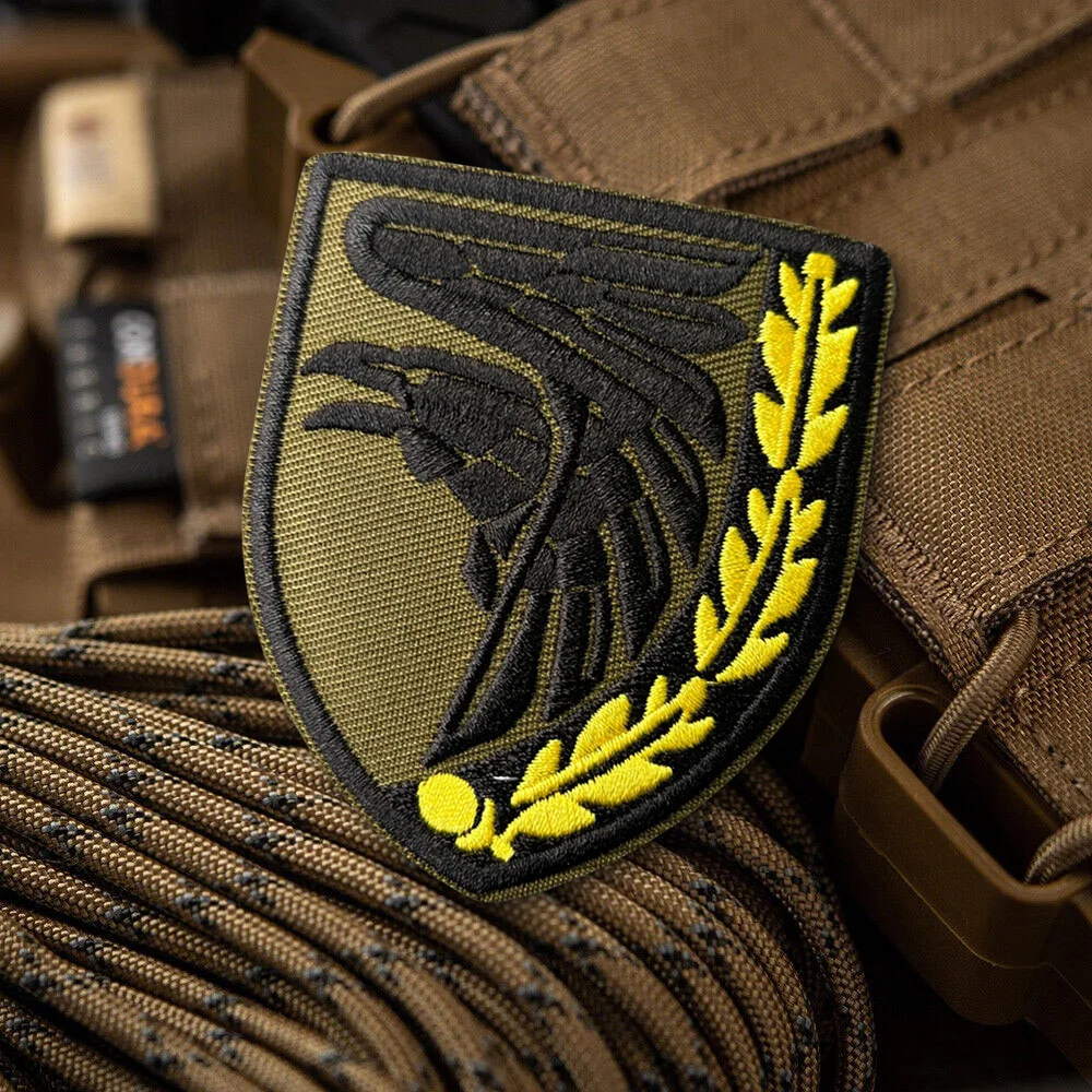 Ucrânia brasão tridente bordado remendo tático do exército emblema ukr bandeira gancho & loop braçadeira para roupas colete engrenagem decoração