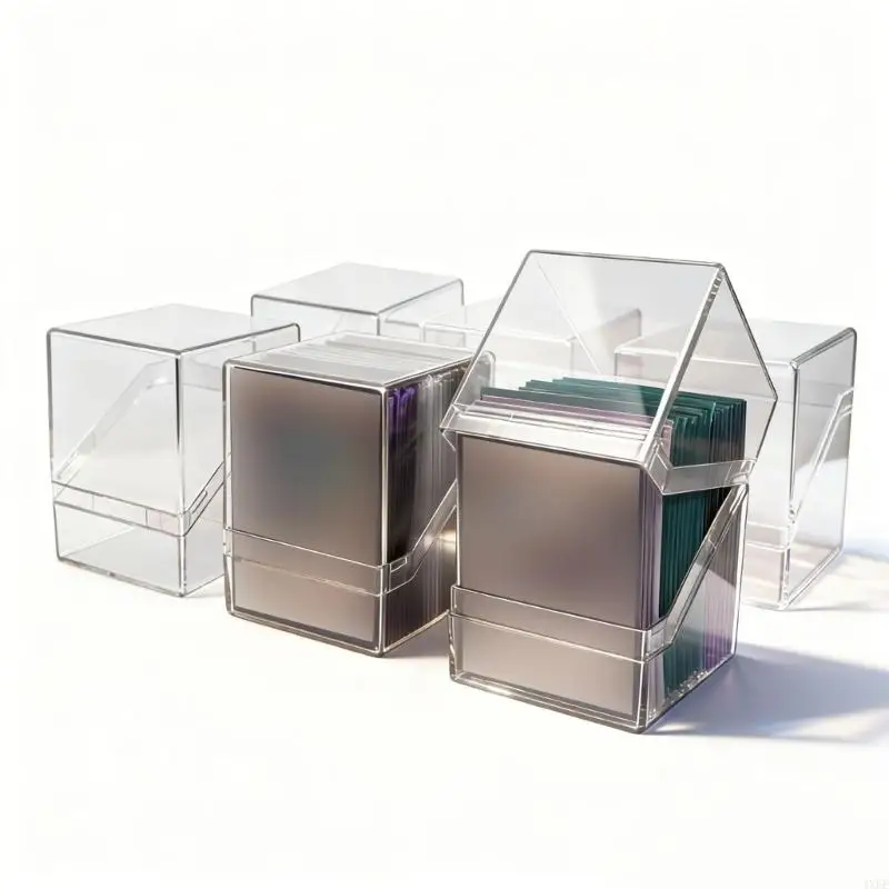  Convenient Transparent Acrylic Trading Card Holder Protects And Organizes Up To 100 Cards for Various Card Organization