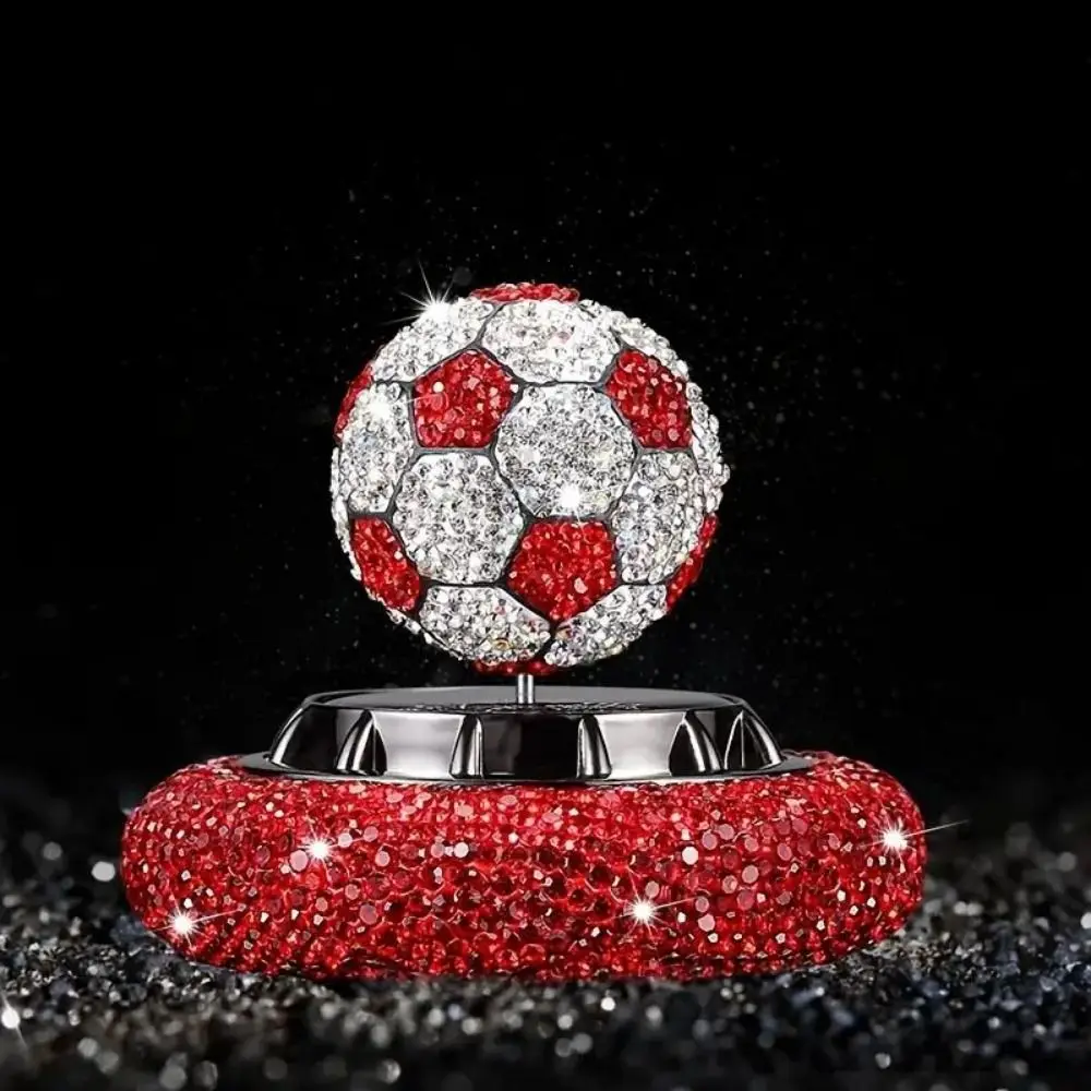 Football Shape Car Air Freshener Diamond-studded Non-toxic Car Solar Aromatherapy Exquisite Universal Solar Power Car Perfume