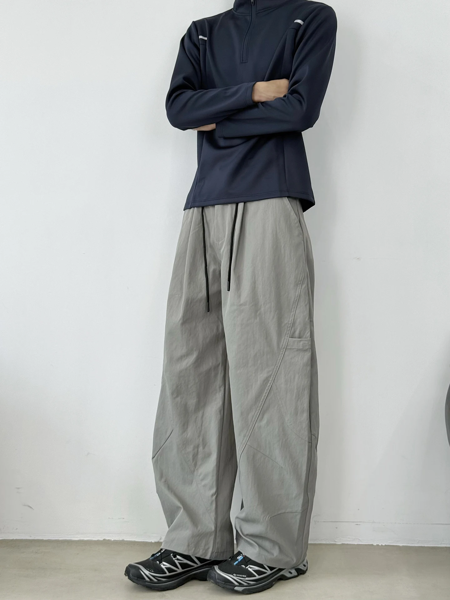 

American Retro Workwear Loose Men's Pants Straight Leg Wide Leg Casual Sports Long Trousers BurnBro Youth Active Sle