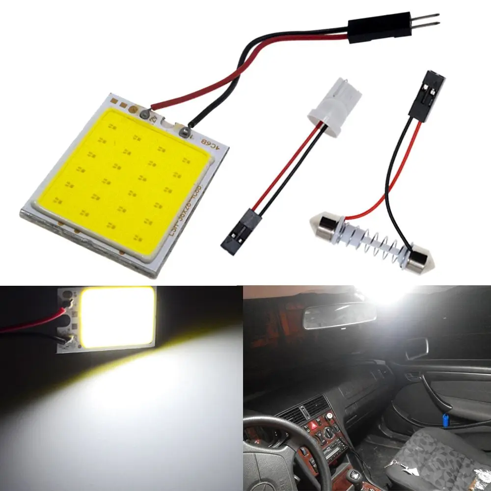 

12V White Dome Car Interior Festoon T10 Trunk Lamp LED COB Signal Bulbs Reading Lights License Plate Lamp Dome Reading Lamp