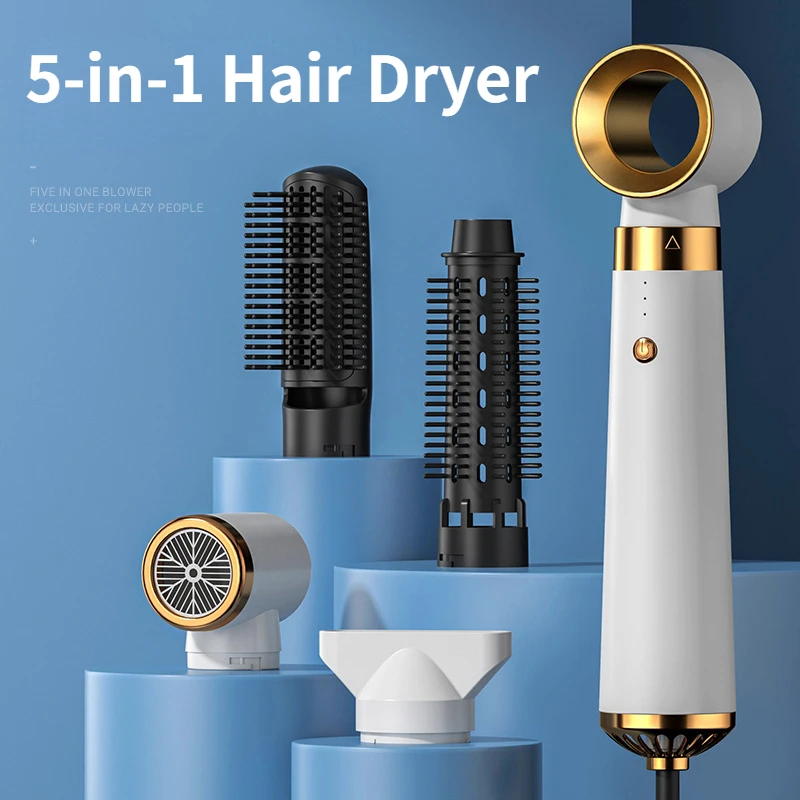 Hair Dryer 5 In 1 Hot Air Comb Curlers With Diffuser Electric Blow Dryer Professional Complete Multifunctional Hot Air Brush