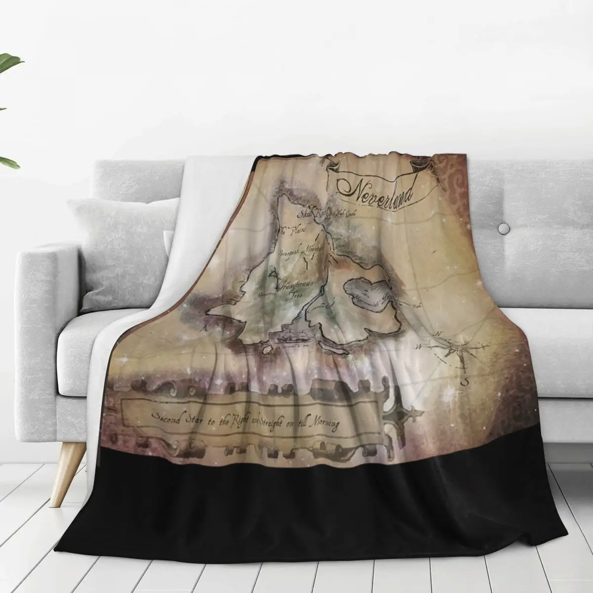 Classic Neverland Map Blankets Fleece Breathable Throw Blankets Sofa Throw Blanket For Couch Bedding Travel Throws Bedspread