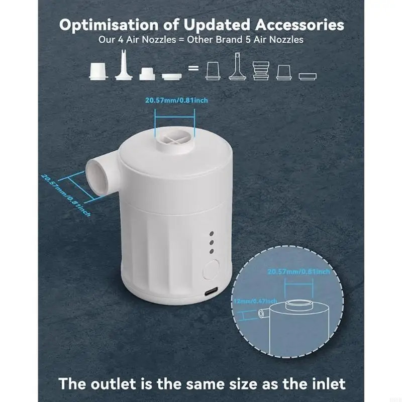 تضخم متنقل قابل للشحن مع 4 فوهات تضخم سريع لحوم البليار