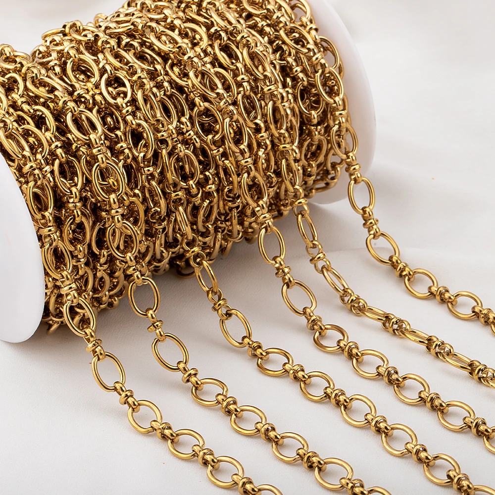 1M 0,5M Edelstahl Oval Chunky Knot Hip Hop Gliederketten DIY Schmuckherstellung für Männer und Frauen Punk Halskette Armband Zubehör – Detail 3
