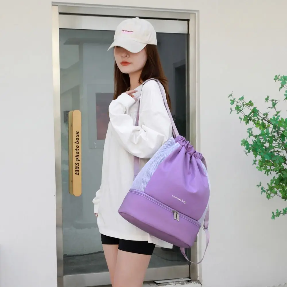 Durable Fashion Oxford Drawstring Backpack Casual Cinch String Fitness Bag Water-Resistant Large Capacity Travel Bag School